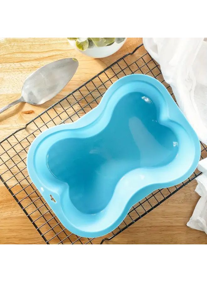 قالب كعكة عيد الفصح السيليكوني الوردي على شكل عظم الحيوانات الأليفة مع زهور للخبز DIY - Image 4